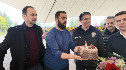 İhbara giden polislere pastalı sürpriz