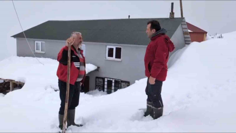 Torul’da kar altında ayı nöbeti