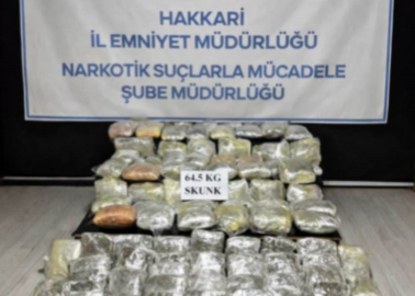 Hakkari’de 64,5 kilogram skunk ele geçirildi