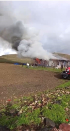 Kars’ta alevlere teslim olan ev kullanılamaz hale geldi