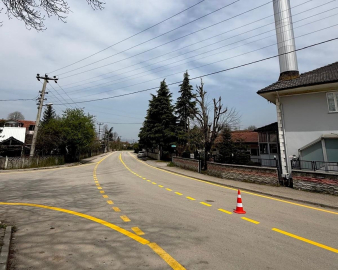 Çalıcuma Köyü’nde yol çizgi çalışmaları tamamlandı