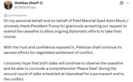 Pakistan Başbakanı Şerif’ten ABD Başkanı Trump’a ateşkes teşekkürü