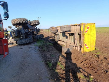 Reyhanlı’da devrilen traktörün sürücüsü yaralandı