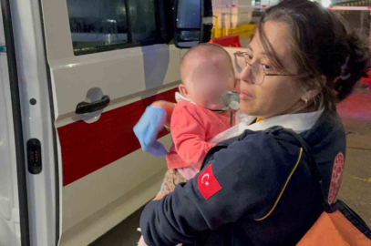 Samsun’da ev yangını: Anne ve 6 aylık bebeği hastanelik oldu