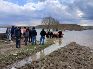 Barajda mahsur kalan ineği AFAD kurtardı