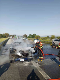 Germencik’te araç küle döndü