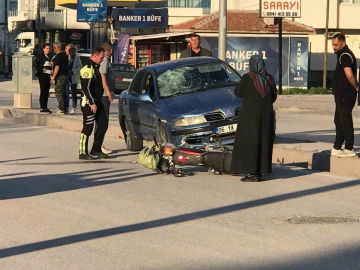 Otomobil ile motosiklet çarpıştı: 1 yaralı