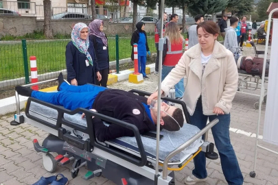Hisarcık İlçe Devlet Hastanesi’nde yangın tatbikatı
