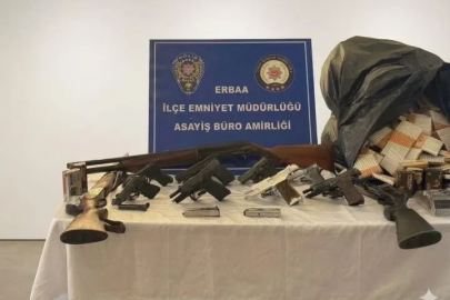 Erbaa’da silah operasyonunda cephanelik çıktı
