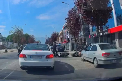 Düzce’de motosiklet kazası ucuz atlatıldı: O anlar kamerada
