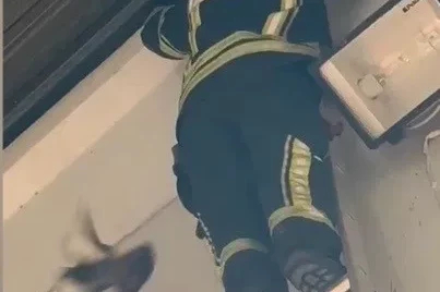 Ayağı ipe dolanan güvercin, itfaiyenin müdahalesiyle kurtuldu
