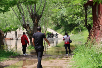 Keban Barajı kapaklarını açtı, işyeri bahçeleri sular altında kaldı
