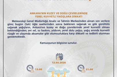 Ankara Valiliğinden kuvvetli yağış uyarısı
