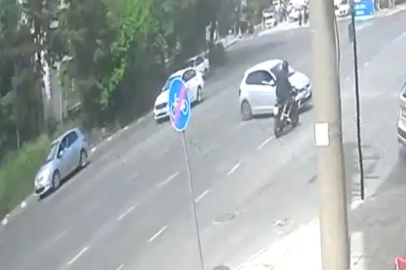 Tekirdağ’da 2 kişinin yaralandığı kaza kamerada
