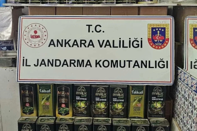 Ankara’da bir buçuk ton kaçak zeytinyağı ele geçirildi
