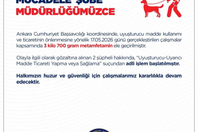 Ankara’da uyuşturucu operasyonu: 2 gözaltı
