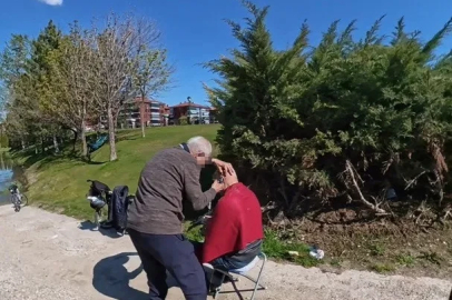 Porsuk Çayı manzaralı tıraş tepki çekti
