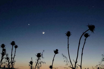 Edirne’de ay ve yıldızın büyüleyen buluşması
