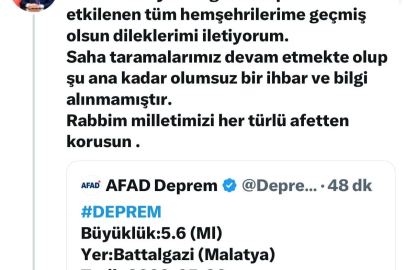 Malatya Valisi Yavuz’dan deprem açıklaması
