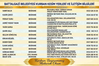 Battalgazi’de kurban kesim yerleri belirlendi
