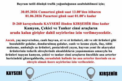 Kayseri’de tatil dönüşü trafik yoğunluğuna emniyetten önlem
