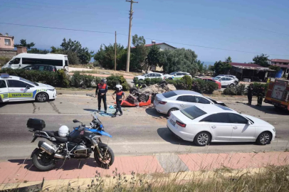 Erdemli’de 4 otomobil birbirine girdi: 1 yaralı
