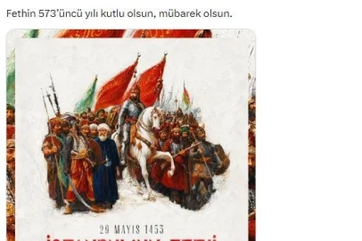 Cumhurbaşkanı Erdoğan: "Fethin 573’üncü yılı kutlu olsun, mübarek olsun"
