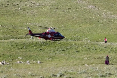 Kaza geçiren motosiklet sürücüsüne hava ambulansı
